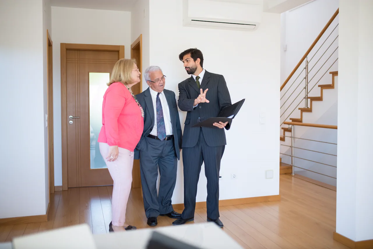 An agent showing a luxury home