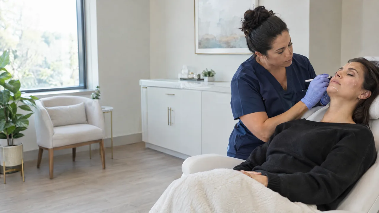 A calm, bright med spa treatment room